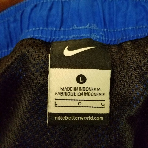 Nike nylon Swim Trunks board shorts Men Teen 30" + stretch Blue swimming Shorts - Picture 7 of 8